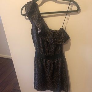 Eight Sixty Purple and Brown Leopard Print Dress